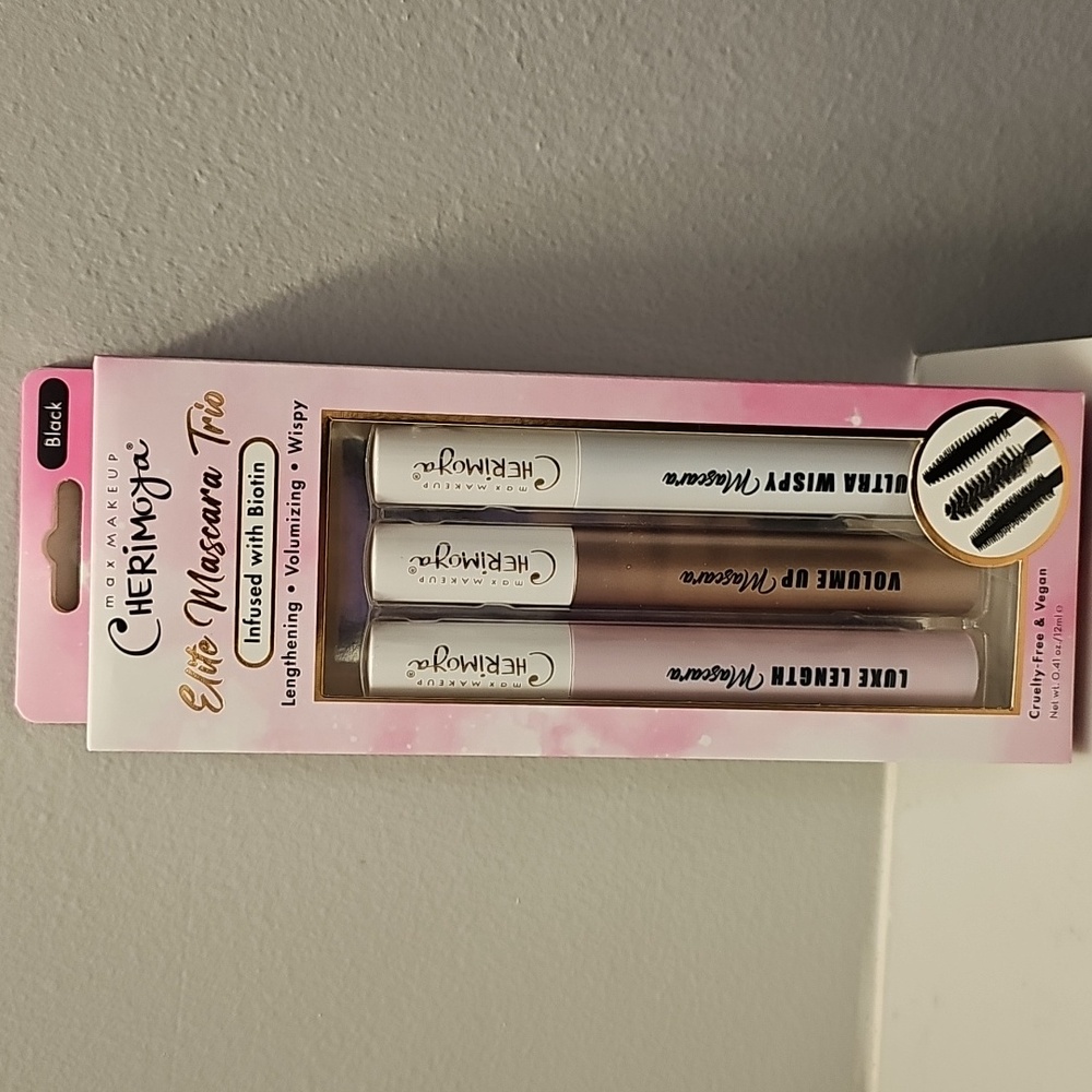 Max Makeup Cherimoya Elite Mascara Trio. New, In Sealed Box.